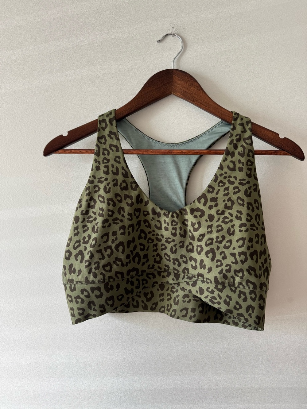 GAP Olive Green Leopard Print Sports Bra